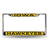 Iowa Hawkeyes Laser Cut Chrome License Plate Frame - Special Order - Rico Industries