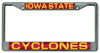 Iowa State Cyclones License Plate Frame Laser Cut Chrome - Rico Industries