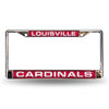 Louisville Cardinals License Plate Frame Laser Cut Chrome Special Order - Rico Industries