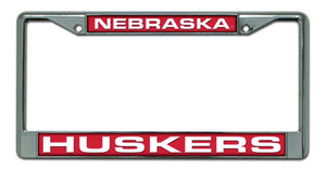 Nebraska Cornhuskers License Plate Frame Laser Cut Chrome - Rico Industries