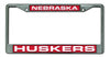 Nebraska Cornhuskers License Plate Frame Laser Cut Chrome - Rico Industries