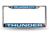 Oklahoma City Thunder License Plate Frame Laser Cut Chrome Blue - Rico Industries