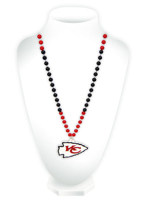 Kansas City Chiefs Beads with Medallion Mardi Gras Style - Rico Industries