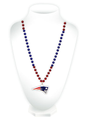 New England Patriots Beads with Medallion Mardi Gras Style - Rico Industries