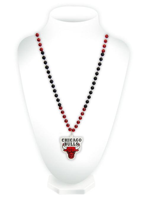 Chicago Bulls Beads with Medallion Mardi Gras Style - Special Order - Rico Industries