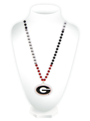 Georgia Bulldogs Beads with Medallion Mardi Gras Style - Rico Industries