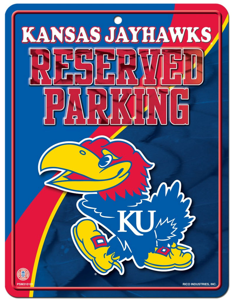 Kansas Jayhawks Metal Parking Sign - Special Order - Rico Industries