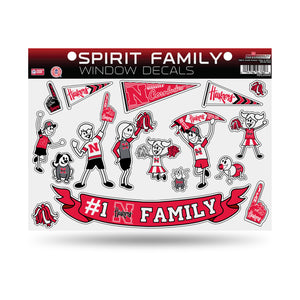 Nebraska Cornhuskers Family Sticker Sheet Script Logo CO - Rico Industries