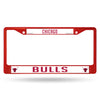 Chicago Bulls License Plate Frame Metal Red - Rico Industries