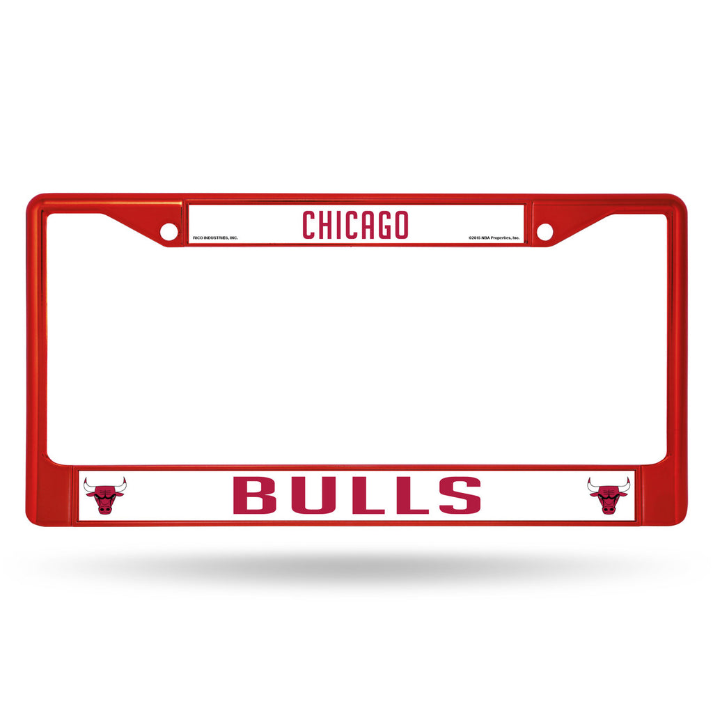 Chicago Bulls License Plate Frame Metal Red - Rico Industries