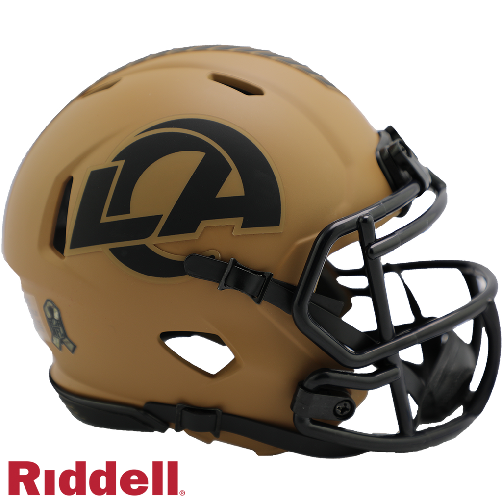 Los Angeles Rams Helmet Riddell Replica Mini Speed Style Salute To Service 2023 - Riddell