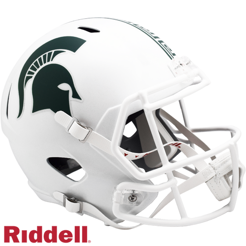 Michigan State Spartans Helmet Riddell Replica Full Size Speed Style White - Riddell