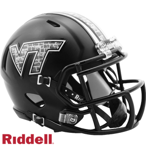 Virginia Tech Hokies Helmet - Riddell Replica Mini - Speed Style - Matte Black - Riddell