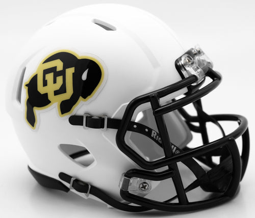 Colorado Buffaloes Helmet - Riddell Replica Mini - Speed Style - Matte White - Riddell