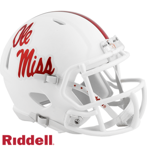 Mississippi Rebels Helmet Riddell Replica Mini Speed Style White - Riddell