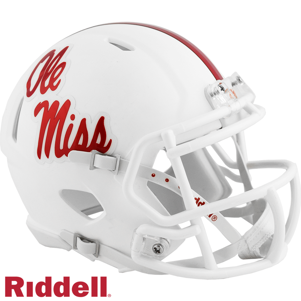 Mississippi Rebels Helmet Riddell Replica Mini Speed Style White - Riddell