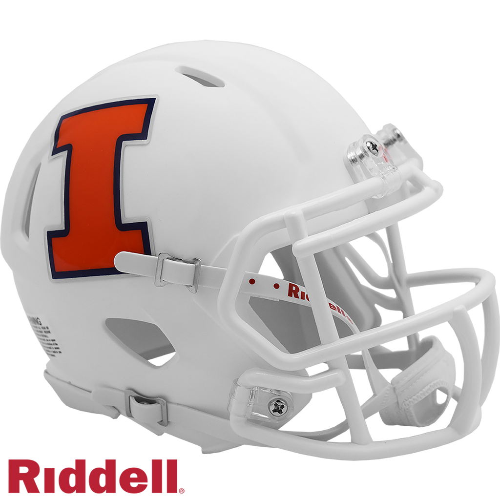 Illinois Fighting Illini Helmet Riddell Replica Mini Speed Style White - Riddell