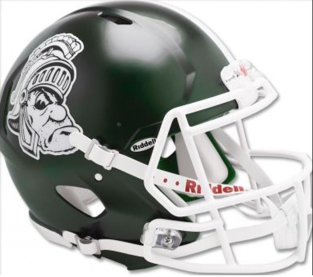 Michigan State Spartans Helmet Riddell Replica Mini Speed Style Gruff Sparty Design - Riddell