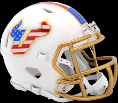 South Florida Bulls Helmet Riddell Replica Mini Speed Style Star and Stripes - Riddell