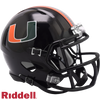 Miami Hurricanes Helmet Riddell Replica Mini Speed Style Black - Riddell
