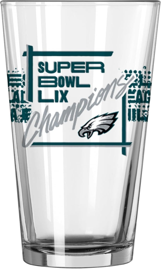 Philadelphia Eagles Glass Pint 16oz Super Bowl 59 Champs - Logo Brands