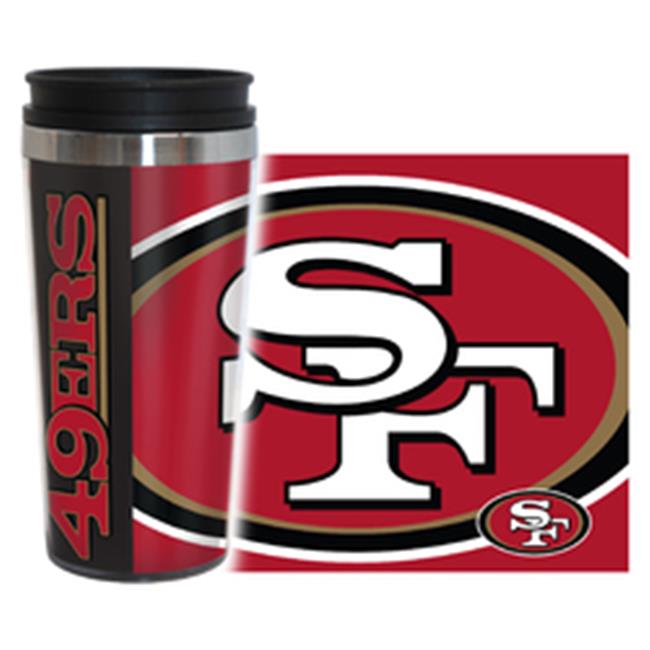 San Francisco 49ers Travel Mug 14oz Full Wrap Style Hype Design -