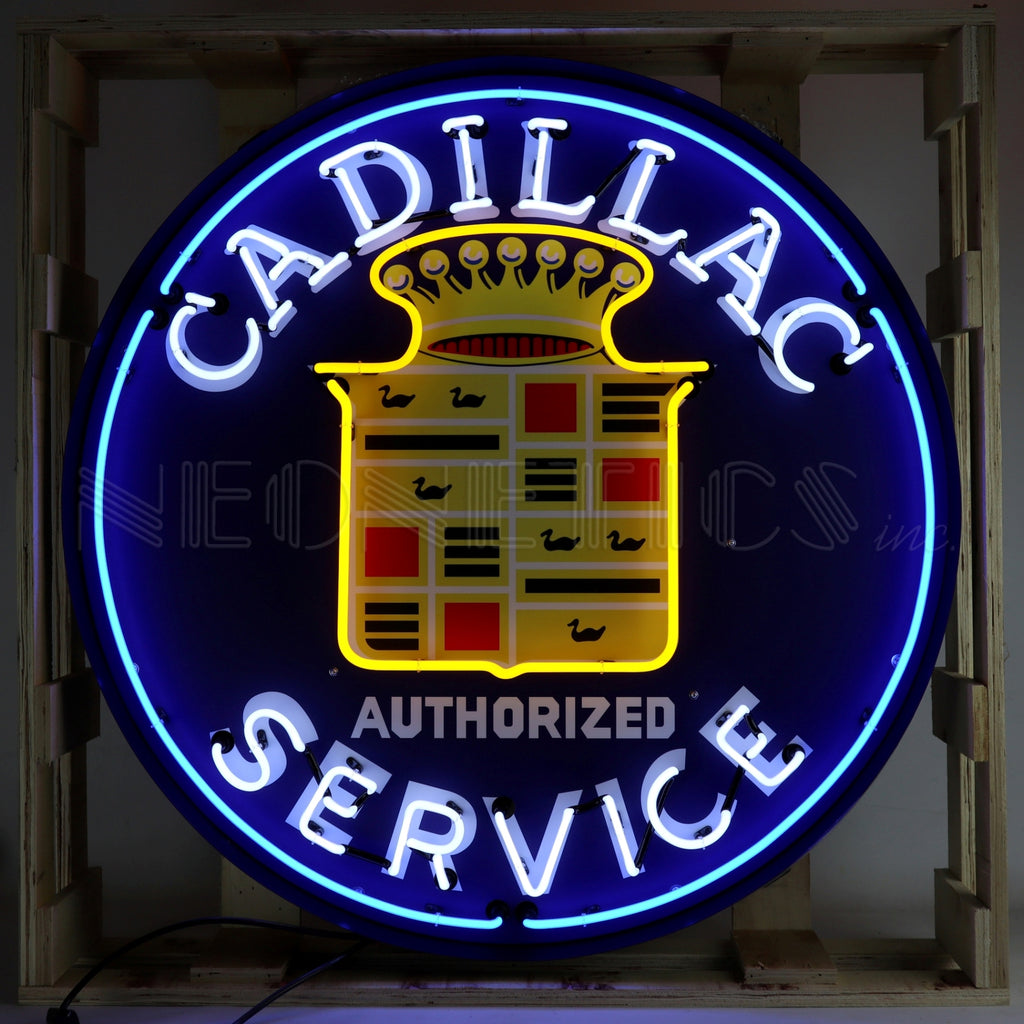 Cadillac Neon Sign In 36'' Steel Can