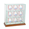 9 Upright Baseball Display Case with Walnut Moulding