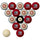 ALABAMA SCHOOL COLOR NUMBERED BILLIARD BALL SET CRIMSON SOLID/GRAY STRIPE - ALABBS100N