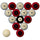 ALABAMA SCHOOL COLOR NUMBERED BILLIARD BALL SET CRIMSON SOLID/GRAY STRIPE - ALABBS100N