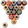 ALABAMA STANDARD COLOR NUMBERED BILLIARD BALL SET STANDARD COLOR BILLIARD BALL SET - ALABBSSTD