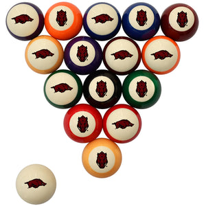 ARKANSAS STANDARD COLOR NUMBERED BILLIARD BALL SET STANDARD COLOR BILLIARD BALL SET - ARKBBSSTD