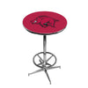 ARKANSAS CHROME FOOT RING PUB TABLE RED - ARKPTR311