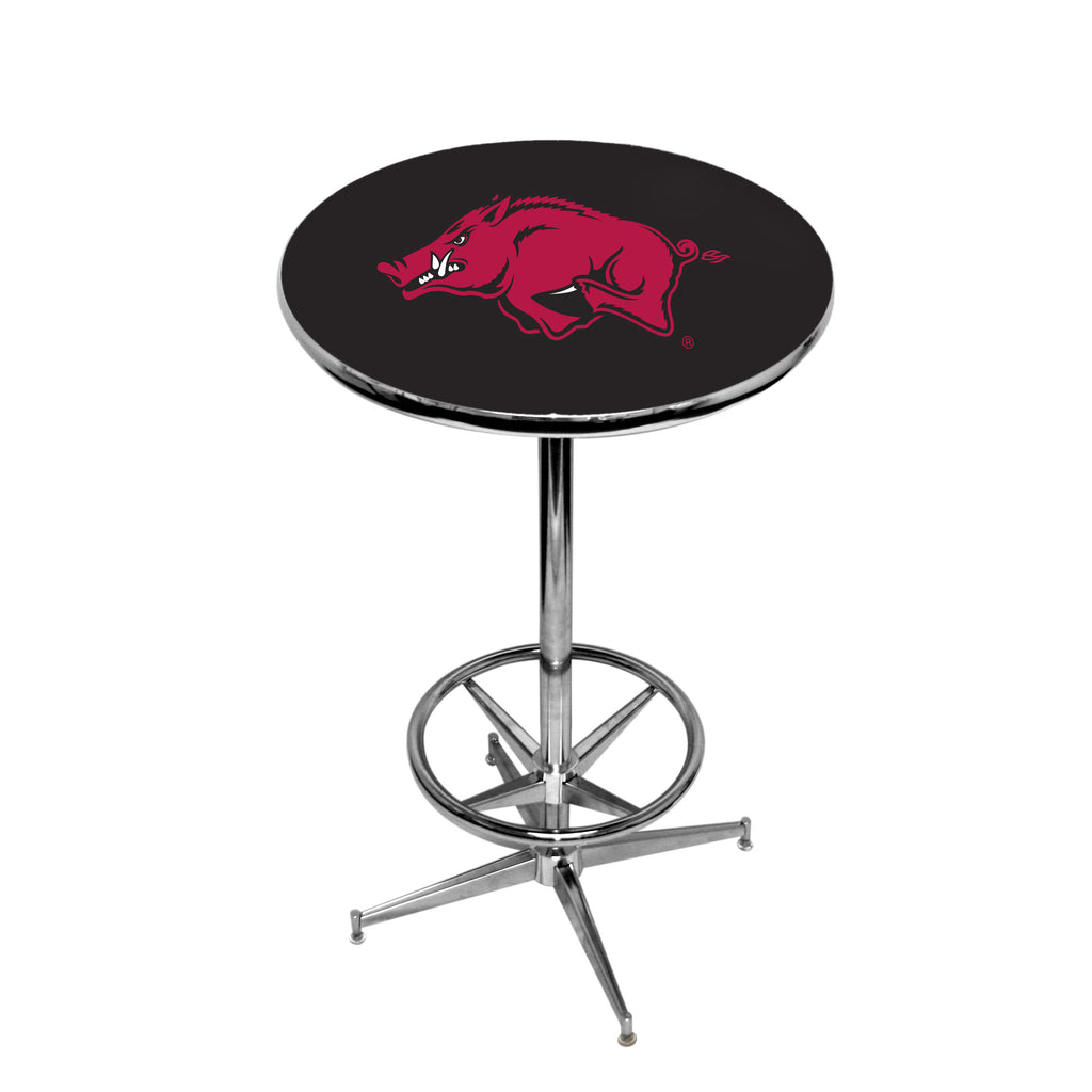 ARKANSAS CHROME FOOT RING PUB TABLE BLACK - ARKPTR312