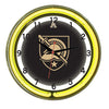 ARMY NEON WALL CLOCK - 18'' BLACK FACE/YELLOW NEON - ARMNWC200-18