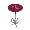ARIZONA STATE CHROME FOOT RING PUB TABLE MAROON - ASUPTR301