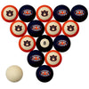 AUBURN SCHOOL COLOR NUMBERED BILLIARD BALL SET BLUE SOLID/ORANGE STRIPE - AUBBBS200N