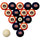 AUBURN SCHOOL COLOR NUMBERED BILLIARD BALL SET BLUE SOLID/ORANGE STRIPE - AUBBBS200N