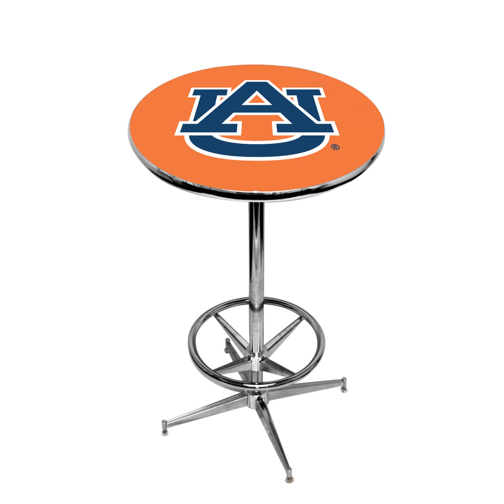 AUBURN CHROME FOOT RING PUB TABLE ORANGE - AUBPTR112