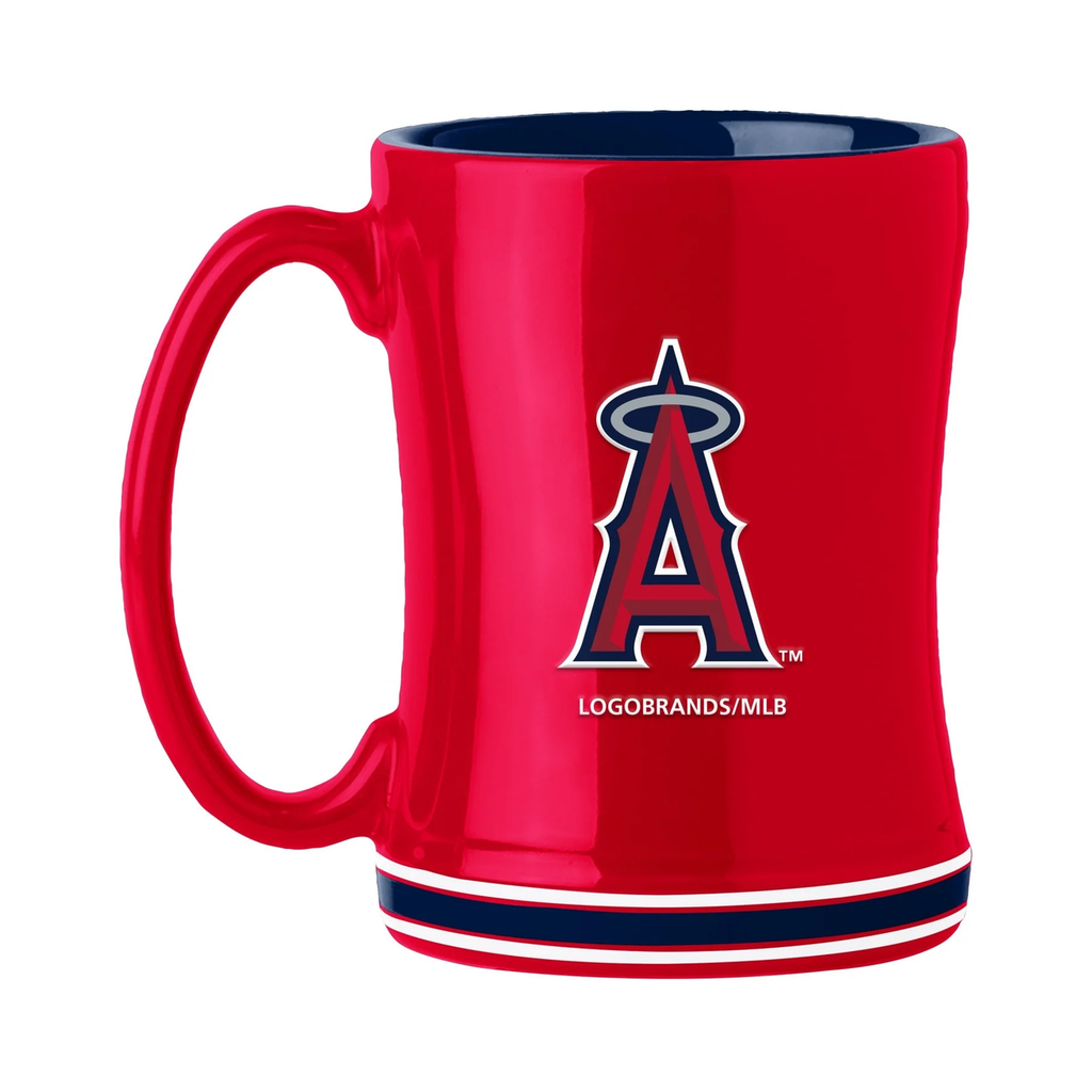 Los Angeles Angels Coffee Mug 14oz Sculpted Relief Team Color - Logo Brands