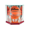 Octagon Basketball Display Case with Cherry Moulding