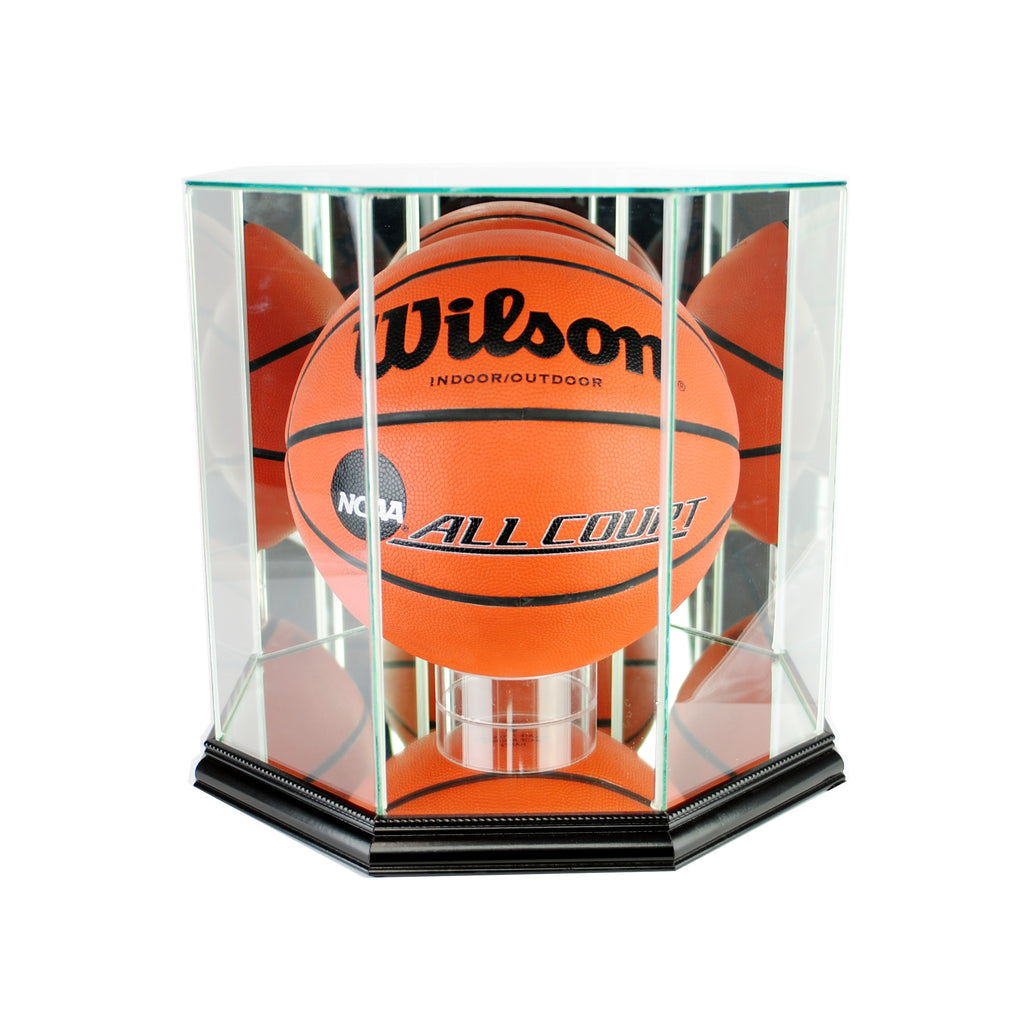 Octagon Basketball Display Case with Black Moulding