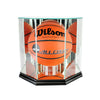 Octagon Basketball Display Case with Black Moulding