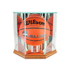 Octagon Basketball Display Case with Walnut Moulding