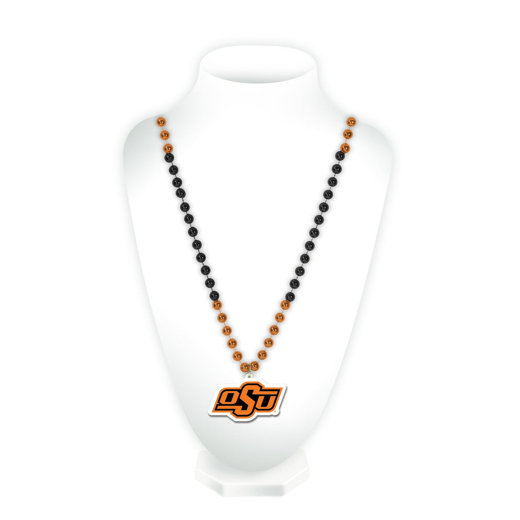 Oklahoma State Cowboys Beads with Medallion Mardi Gras Style - Rico Industries