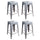 AmeriHome BS24SLVRSET 24 in.Loft Silver Metal Bar Stool - 4 Piece