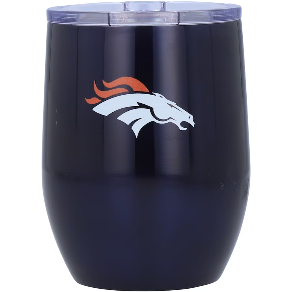 Denver Broncos Travel Tumbler 16oz Stainless Steel Curved - Logo Brands
