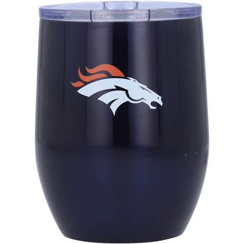 Denver Broncos Travel Tumbler 16oz Stainless Steel Curved - Logo Brands
