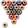 BOISE STATE STANDARD COLOR NUMBERED BILLIARD BALL SET STANDARD COLOR BILLIARD BALL SET - BSTBBSSTD