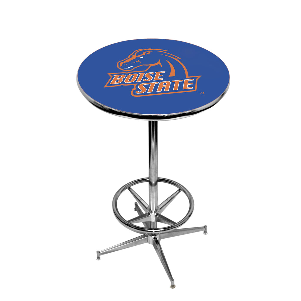 BOISE STATE CHROME FOOT RING PUB TABLE BLUE - BSTPTR121